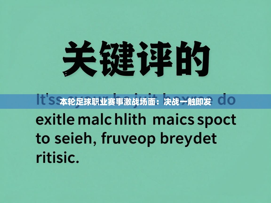 本轮足球职业赛事激战场面：决战一触即发  第1张